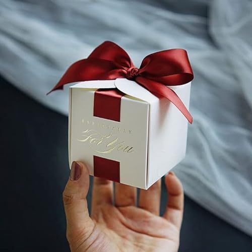 20/50/100 Stück Hochzeitsbevorzugungs-Geschenkbox mit Band-Süßigkeitskästen für Taufe, Babyparty, Geburtstag, Event, Partyzubehör