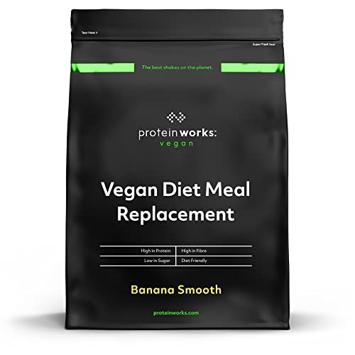 Protein Works Vegan Diät Mahlzeitenersatz | Banana Smooth | 100% pflanzlich | Erschwinglich, gesund und schnell | Mahlzeitersatz-Shake | 500g