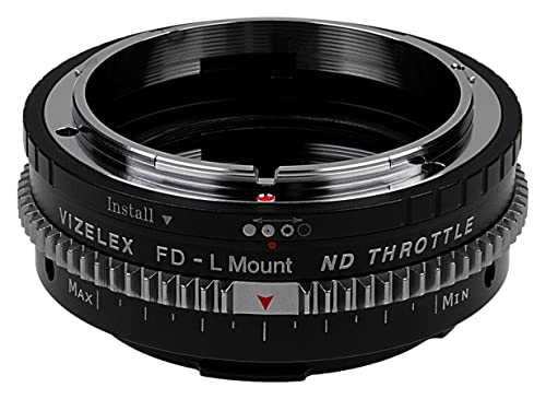 Vizelex ND Drosselklappen-Adapter – kompatibel mit FD & FL 35 mm SLR-Objektiv zur Auswahl von spiegellosen L-Mount Alliance Kameras mit integriertem variablen ND-Filter (2 bis 8 Blenden)