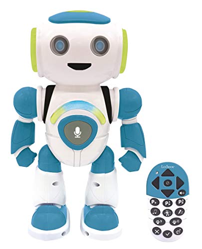 Lexibook ROB20EN Powerman Jr. Smart-interaktives Spielzeug für Kindertänze, spielt Musik, Tierquiz, STEM programmierbar, Ferngesteuerter Junge-Roboter, grün/blau