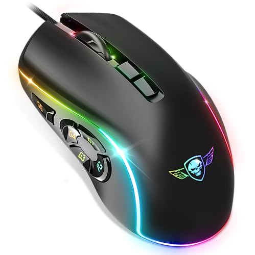 Spirit Of Gamer x Elite M30 | kabelgebundene Gaming-Maus für PC | 10 programmierbare Tasten | Optischer Sensor 12800 DPI | 13 RGB-Hintergrundbeleuchtung | Ergonomische Gaming-Maus | Fingerschlitze