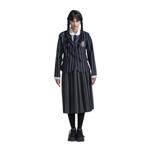 Chaks Wednesday Kostüm Schuluniform Nevermore Wednesday Addams für Damen Gr. XS-L schwarz Fasching Halloween (S)
