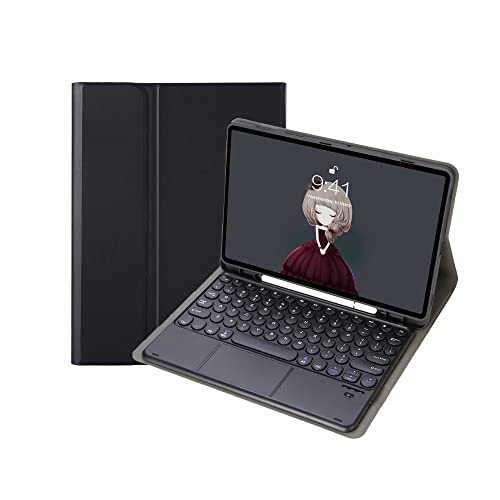 CLALOC Tastatur Case Für Samsung Tab S8+/ S7 FE / S7+ Touchpad Abnehmbare QWERTY Tastaturen Mit S Pen Halterung Cover Für Galaxy Tab S6 Lite/Tab A7 / Tab A8 / S7 / S8 / A7 Lite,Schwarz,Tab S7 FE
