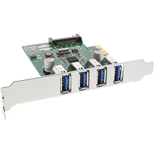 InLine Schnittstellenkarte 4X USB 3.0 PCIe inkl. Low-Profile Slotblech mit SATA Stromanschluss