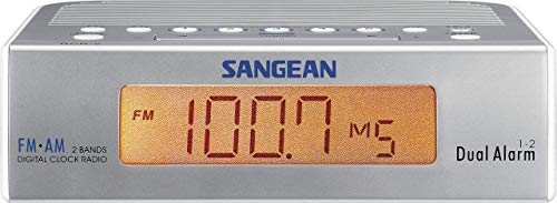 Sangean Atomic 5 Radiowecker UKW, MW AUX Silber, Weiß