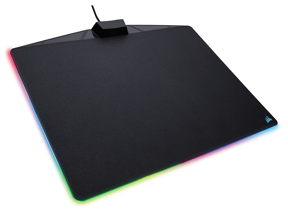 Corsair MM800 Polaris RGB Gaming Mauspad (Medium, RGB 15 Zonen Beleuchtung, Harte Oberfläche) schwarz