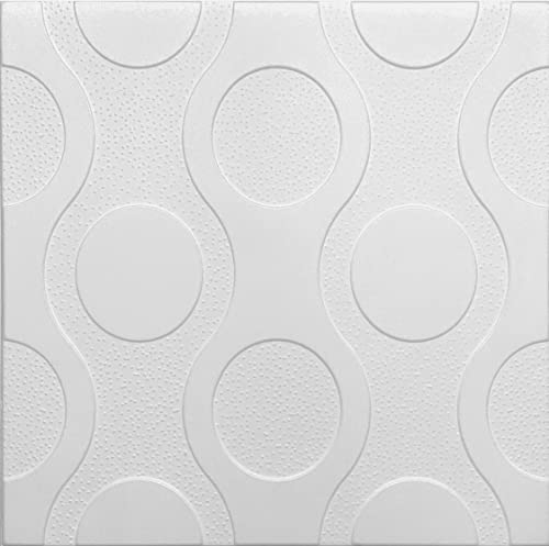 (10qm / 40 Stück) Wandpaneele Deckenpaneele Platten Paneele Wandverkleidung Wanddeko Deko Wandtattoos Weiß POLYSTYROL MATERIAL (0898)