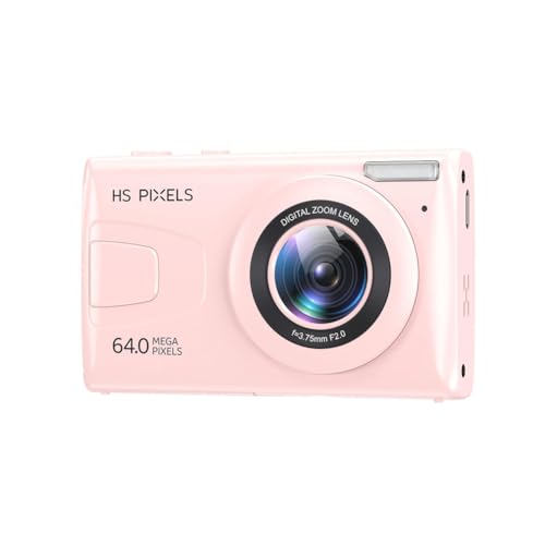 MANDDLAB Digitalkamera, 4K-Kamera für Kinder, Kamera mit MP3-Player mit 64 MP, IPS-Display mit 7,1 cm (2,8 Zoll), Autofokus (Rosa)