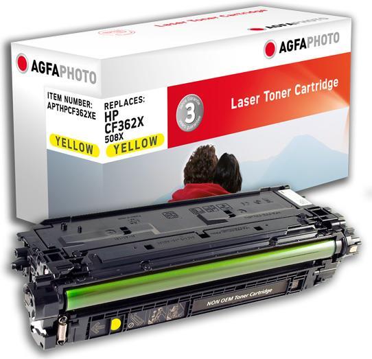AgfaPhoto Laser Toner ersetzt HP CF362X; 508X, 9500 Seiten, gelb (für die Verwendung in HP CLJ Enterprise M553)