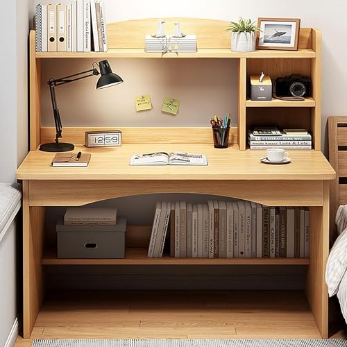 Home-Office-Schreibtische, moderner, einfacher Schreibtisch – Computertisch mit Ablageflächen, platzsparender PC-Tisch für Arbeitszimmer, Schreibtisch/Arbeitsplatz – einfacher Aufbau – ideal für das