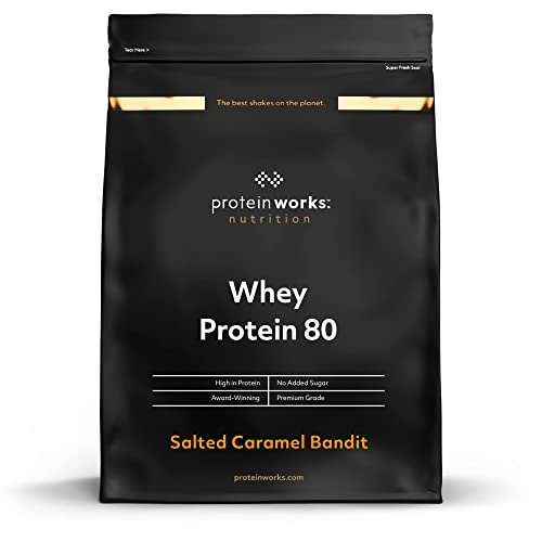 Whey 80 Protein Pulver (Konzentrat) | Salted Caramel | Premium Eiweißpulver | Proteinreich & Wenig Zucker | THE PROTEIN WORKS | 2kg