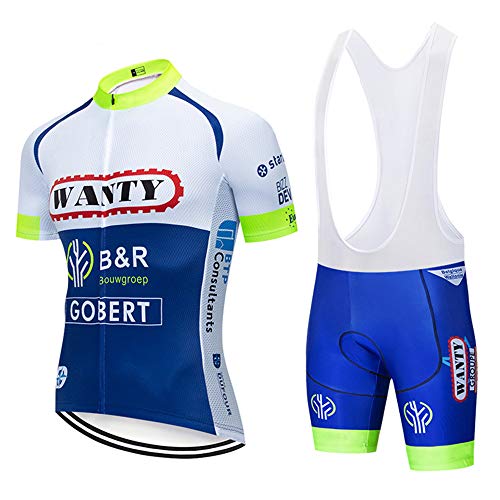 Herren Radtrikot Set Fahrradtrikot Kurzarm und Radhose mit Sitzpolster Fahrradbekleidung MTB Sportanzug