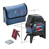 Bosch Professional Kreuzlinienlaser GCL 2-15 (roter Laser, Innenbereich, mit Lotpunkten, Arbeitsbereich: 15 m, 3x AA Batterien, Drehhalterung RM 1, Laserzieltafel, Schutztasche)