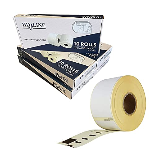 Leyf Etiketten für Dymo Labelwriter 99010 - S0722370 - 89 X 28 mm - 50 Rolle Pack Etiketten x 130 St. Je Rolle =6500 Etikette,Adressetiketten,Selbstklebend,Kompatibel für Dymo & Seiko Etikettendrucker