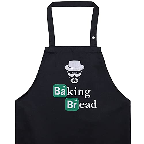 BAKING BREAD Schürze - verstellbare Kochschürze für Damen/Männer mit lustigem Spruch Grillschürze für Breaking Bad-Fans bestickte Küchen-Schürze Herren - Geburtstags-Geschenk Grillfans