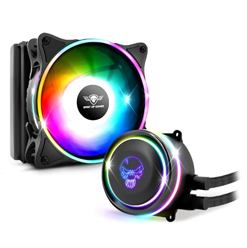 Spirit Of Gamer - LIQUID FORCE 120 ARGB - Wasserkühlungs-Kit für Intel und AMD Prozessoren - RGB-Hintergrundbeleuchtung adressierbar 3 Pin / 5 Volt - 120mm Lüfter