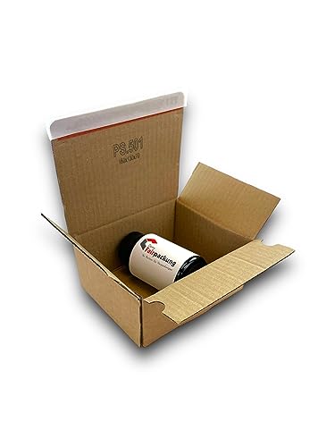 Premium Karton mit Automatikboden - Blitzboden für einfaches Verpacken und Versenden von Waren - Stabiler Versandkarton mit Selbstklebeverschluss und Aufreißfaden (60)