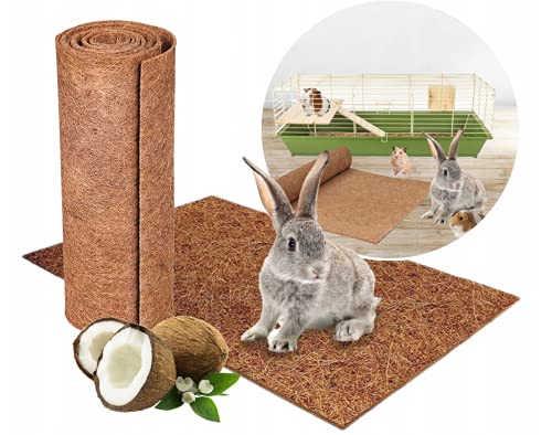Nager-Teppich aus 100% Kokosfasern 100 x 500 cm / 7mm, Nagermatte geeignet als Käfig Bodenbedeckung für Kaninchen, Meerschweinchen, Hamster, Degus, Ratten und andere Nagetiere - Nagerteppich