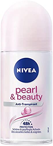 NIVEA Pure Pearl & Beauty Deo Roll On im 6er Pack (6 x 50 ml), Antitranspirant Roller für gepflegte Achselhaut, Deodorant mit 48h Schutz