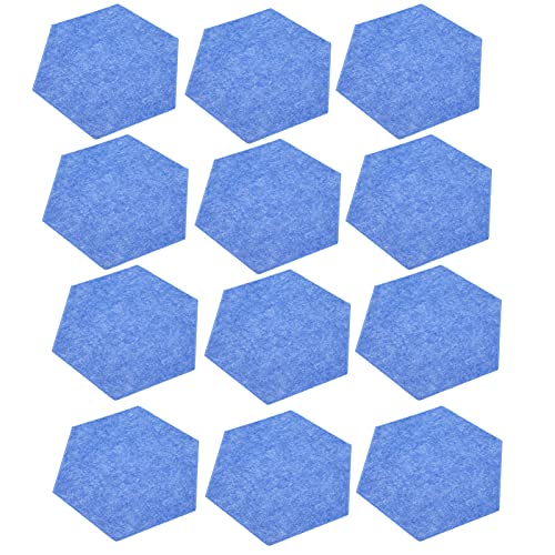 Schallabsorptionsplatte, 12 Stück einfach zu installierender Polyesterfaser-Akustikisolierschaum für Zuhause(Blau)