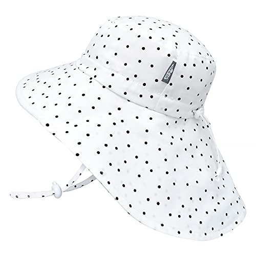 Jan & Jul Verstellbarer Baby Strandhut mit breiter Krempe USF 50 Sonnenschutz (S: 0-6 Monate, Punkte)
