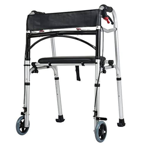Rollator Walker Zweirad-Gehhilfe für erwachsene Senioren, Krücken, Rehabilitationsgeräte für Behinderte, Aluminiumlegierung, Gehhilfen, Fitnessgeräte Rollator aus Stahl