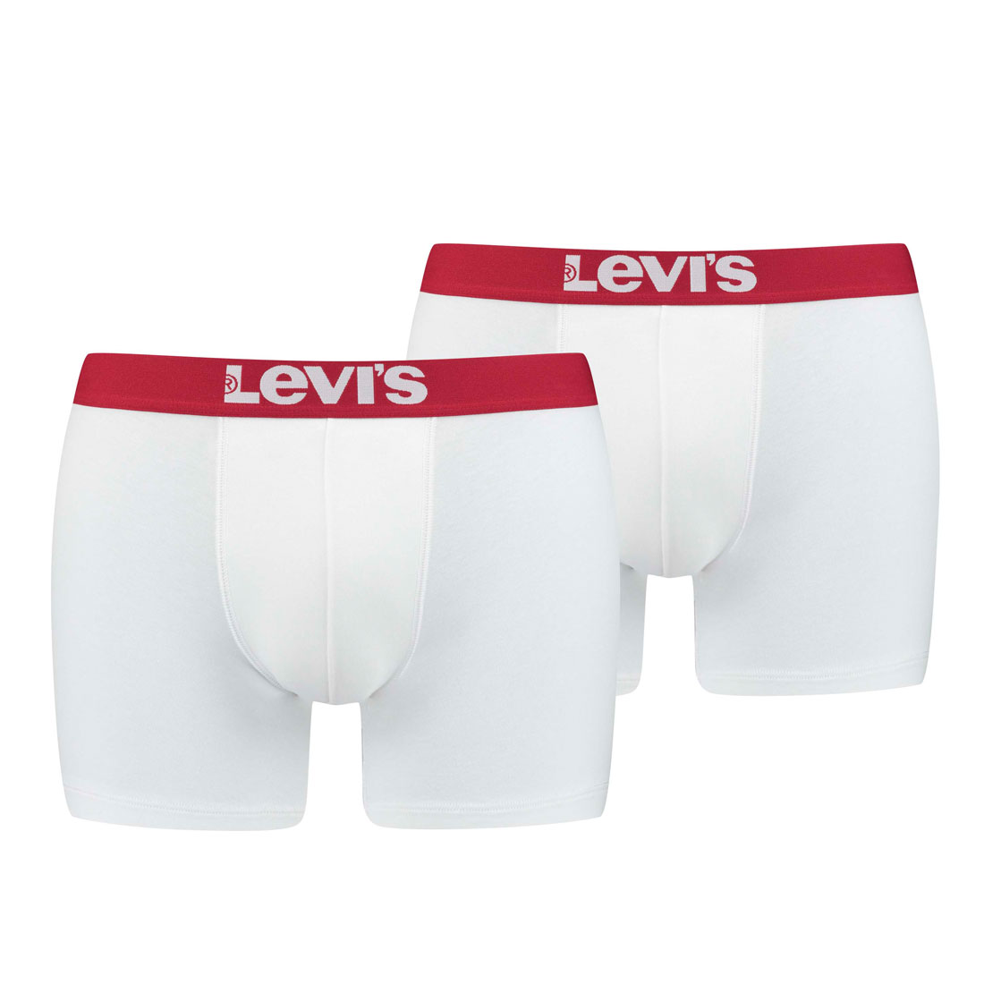Levi's Herren Levis Men SOLID Basic Boxer 2P Boxershorts, Weiß (White/White 317), Medium (Herstellergröße: 020) (2er Pack)