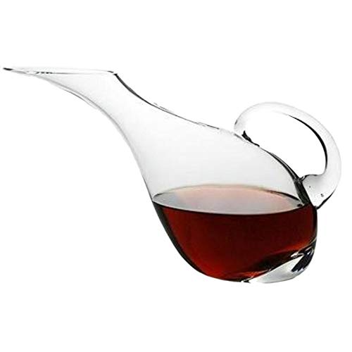 Weinkaraffe – 100% bleifrei Kippgriff Kristallglas Weinkaraffe mundgeblasen Rotweinkaraffe