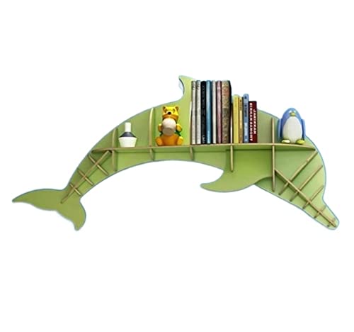 Bücherregale Bücherregal Bücherregal Wandmontiertes Bücherregal zum Aufhängen an der Wand Einfache Bücherregale Delphin-Bücherregal Home-Office-Ausstellungsregal Bücherregale Bücherregal (Farbe: