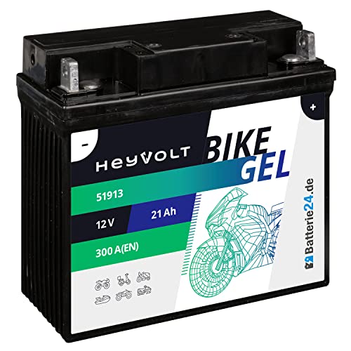 HeyVolt GEL Motorradbatterie 12V 21Ah 51913 R850 R1100 R1150 GS K1200 mit ABS 52001