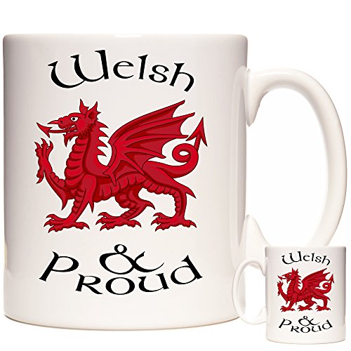 Tasse mit walisischem und stolzem Drachen, Patriotische Teetasse oder Kaffeetasse, Motiv: walisischer Drache Passende Geschenke erhältlich