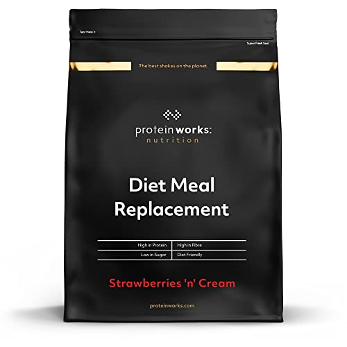 Diet Meal Replacement | Mahlzeitersatz Shake | Nährstoffreich | Vitamine & Mineralstoffe | THE PROTEIN WORKS | Erdbeer-Sahne | 1kg