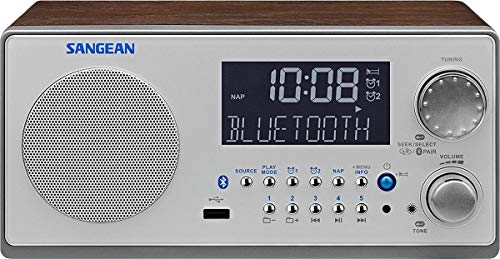 Sangean WR-22 Tischradio UKW, MW AUX, Bluetooth® Walnuss