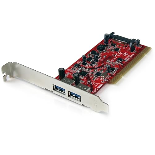StarTech.com 2 Port USB 3.0 SuperSpeed PCI Schnittstellenkarte mit SATA-Stromanschluss, 2x USB 3.0 PCI Controller Karte