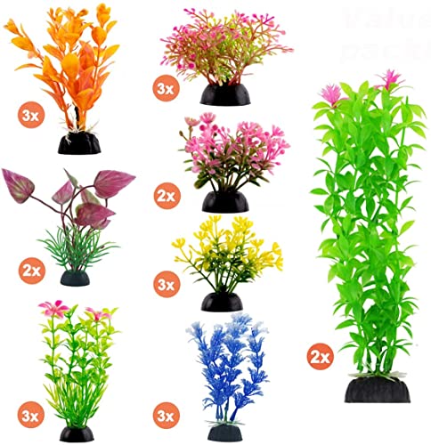 xingzhi Aquarium-Dekoration, 21 Stück, lebensechte Kunststoff-Pflanzen, für Haushalt und Büro, Aquarien, künstliche Hydrokultur-Pflanzen