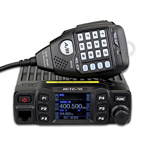 Retevis RT95 Mini Mobilgerät Dualband Amateurfunk Ham Radio 200 Kanäle DTMF 5Tone Walkie Talkie Car Transceiver(Schwarz)