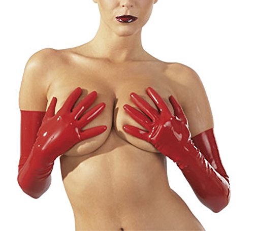 Latex-Handschuhe Lange Form für Sie und Ihn Rot S - L The Latex Collection Größe (L)arge