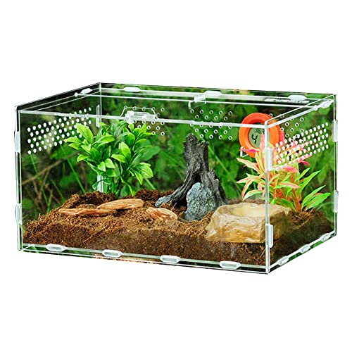 Reptilienkäfig aus Acryl,Reptile Habitat Terrarium Climbing Pet Breeding Box | Transparente Reptilien-Futterbox Reptilien-Terrarium-Lebensraum für Schlangenschildkröten-Eidechsen