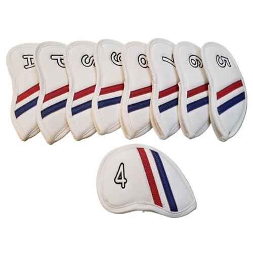 Golfschläger-Schutzhülle, Eisenabdeckung, Putter-Abdeckung for Eisenschläger, leicht, langlebig, tragbar, passend for alle Eisenschläger (Color : Irons 4-9PAS(White))
