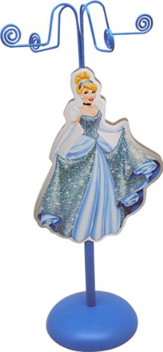 Joy Toy 90005 - Disney Cinderella Metall-Schmuckhalter mit Figur aus Holz, Geschenkpackung, 11 x 11 x 28 cm