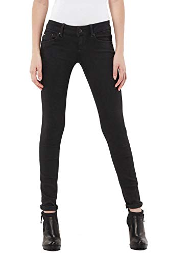 G-STAR Damen Midge Zip Low Super Skinny Jeans, Schwarz (rinsed 082), 33W / 34L