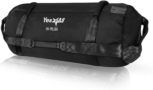 Yes4All M89B Gewichtssäcke-Sandsäcke für Fitness, Konditionierung, Crossfit mit verstellbaren Gewichten (schwarz-M), M