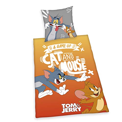 Herding Tom & Jerry Bettwäsche-Set, Cotton, Mehrfarbig, 80 x 80 cm, 135 x 200 cm