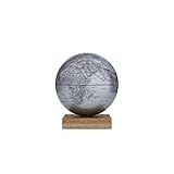 EMFORM Platon Globus magnetisch mit Eichenholz-Sockel Silber 250 mm