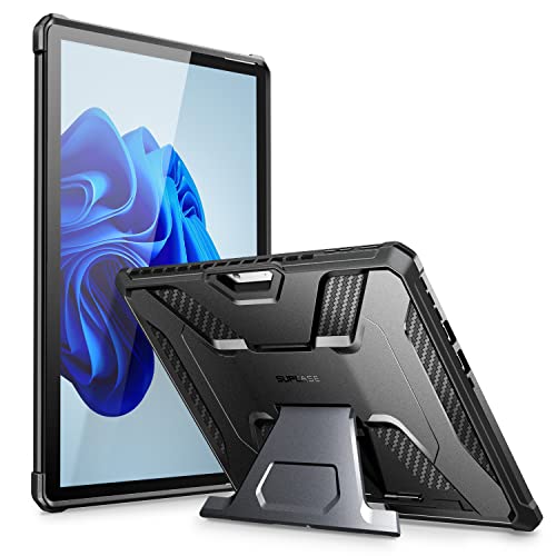 SUPCASE Hülle für Microsoft Surface Pro 9 (2022), Bumper Case Robust Schutzhülle [Unicorn Beetle Pro] mit Ständer, Kompatibel mit Type Cover Keyboard (Schwarz)