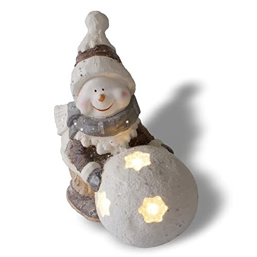Nativ Weihnachtsdeko außen Schneemann mit LED Beleuchtung