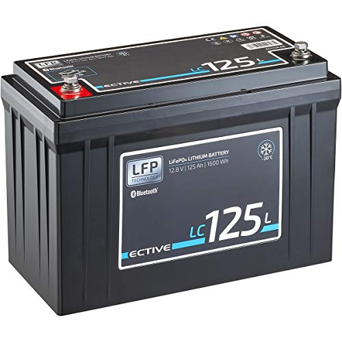 ECTIVE LC125L LT 12V 125Ah 1600Wh -30 Grad Low Temperature LiFePO4 Lithium-Eisenphosphat Versorgungs-Batterie mit Bluetooth-Funktion und App