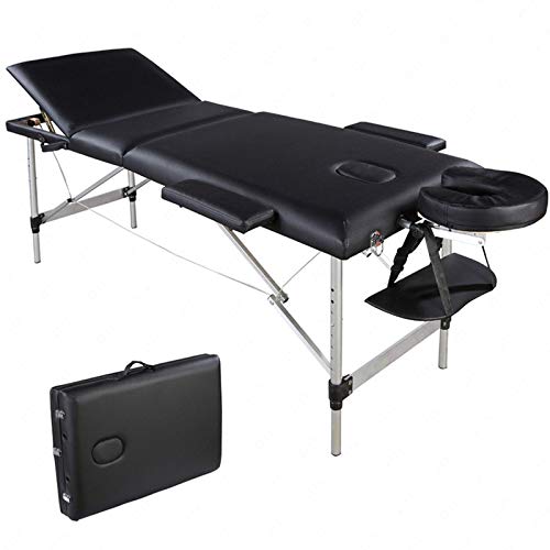 Mobile Massageliegen Massageliege Massagebett Klappbar Massagetisch Kosmetikliege Behandlungsliege mit 3 Zonen Ergonomischer Kopfstütze Höhenverstellbaren Aluminiumfüßen (belastbar bis 230kg)