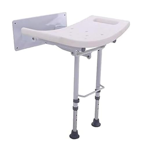 OrtoPrime Duschsitz mit Füßen - Rutschfester Duschstuhl klappbar - Duschhocker für Senioren höhenverstellbar - Badhocker robust