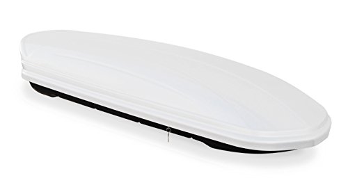 Dachbox VDPMAA460 460Ltr weiß abschließbar + Relingträger Quick Alu kompatibel mit Seat Arona (SUV 5 Türer) ab 2017 offene Reling